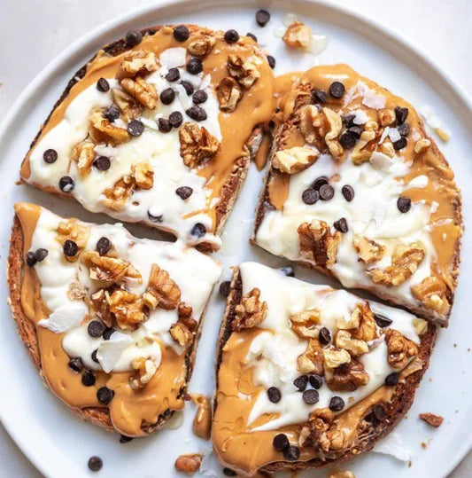 high Protein dark chocolate peanut butter pre-workout toast